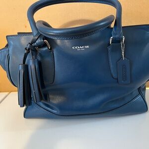 Coach Royal Leather Satchel with Tassel Charm